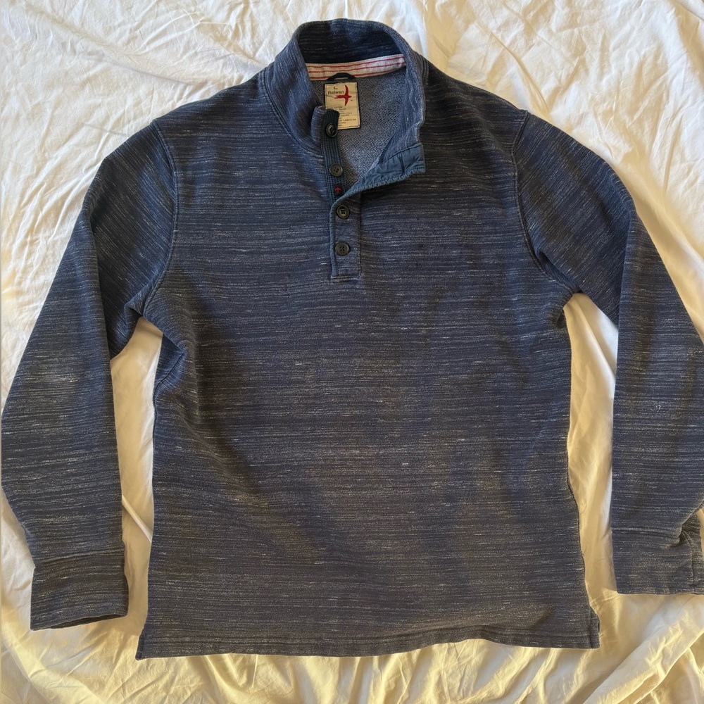 Relwen Loop Back Mock Neck Pullover - Navy Blue -… - image 1